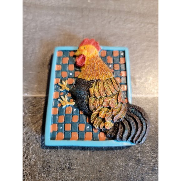 Chicken hen bird farm checkered magnet - Picture 1 of 3
